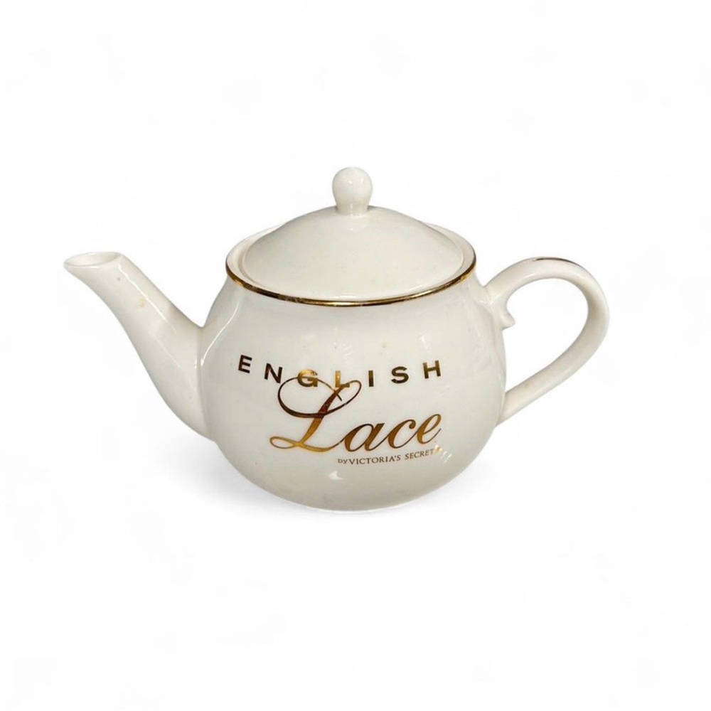Victoria's Secret White and Gold Teapot